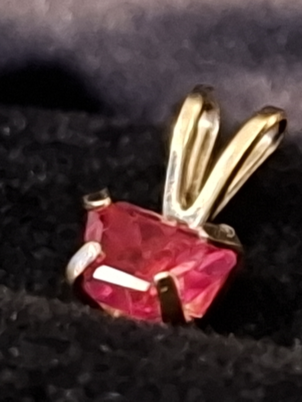 BEAUTIFUL GOLD RUBY Pendant with Pink Gemstone Accent